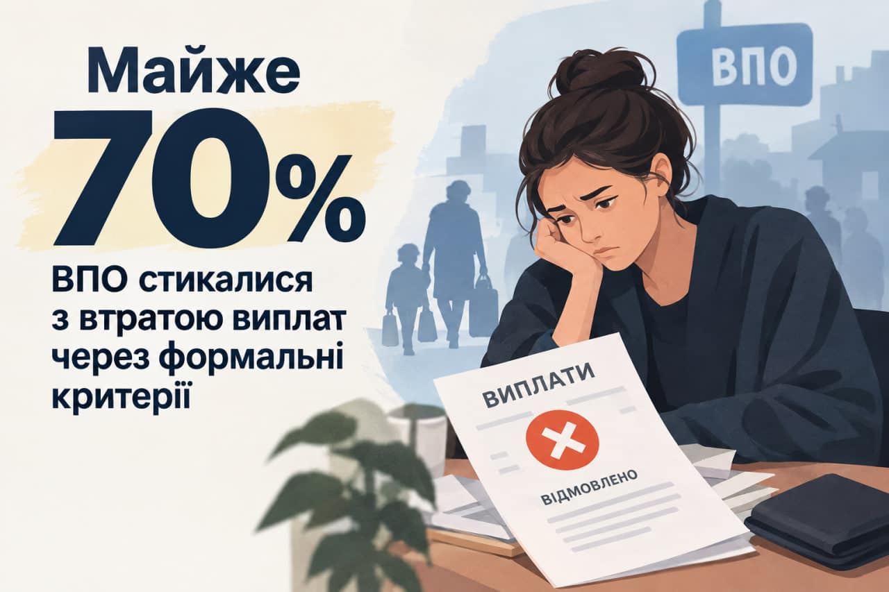 Почти 70 % ВПЛ сталкивались с лишением выплат из-за формальных критериев